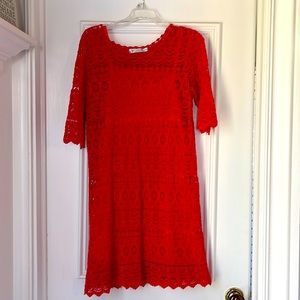 Crochet Red Dress with liner